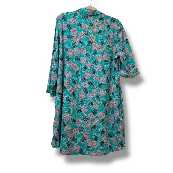 Miraclesuit Talbots pineapple party beach shirt dress coverup - Picture 7 of 8